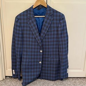 Eredi Pisano Blazer S 48, Checker Blue and Black w/ Blue Lining. Good Condition!